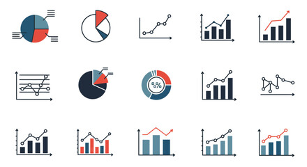Data visualization statistics with business charts for presentation and reporting ideal for marketing analysis and infographics to convey success insights.