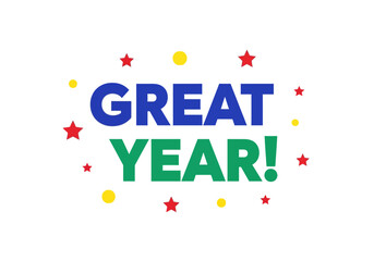 Festive Great Year Celebration with Stars and Dots.