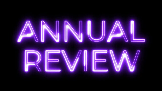 Annual Review Neon Typography Animation