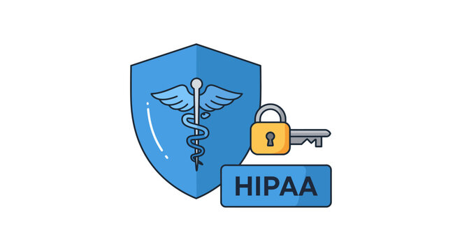 hippa compliance security with medical shield ensuring patient data privacy maintaining healthcare regulation through access control key and data protection.
