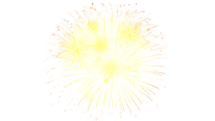 Spectacular night sky with sparkling fireworks display against a transparent background