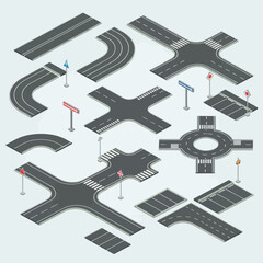 Isometric Road Network Elements for City Planning and Design.