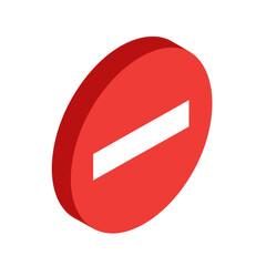 Red circle with white horizontal bar indicates prohibition or no entry.