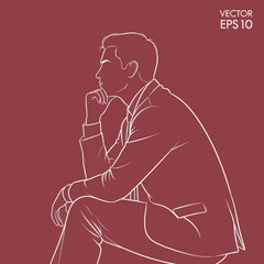 Contemplative man in suit deep in thought, pondering a decision.