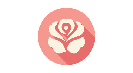 rose icon for website a minimalist floral design on a salmon pink circle perfect for a beauty blog or spa evoking elegance and simplicity