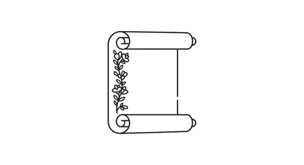 Scroll with floral design perfect for invitations announcements and creative projects with a touch of vintage elegance and aesthetic charm