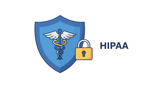 secure hipaa compliance with data protection ensuring privacy and security in healthcare ideal for illustrating digital health solutions and regulations.