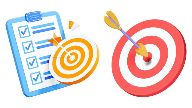 Goal Achievement and Target Practice Icons success - Powered by Adobe