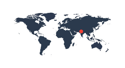 world map highlighting india geopolitical focus on south asia illustrating global affairs international relations and economic growth opportunities