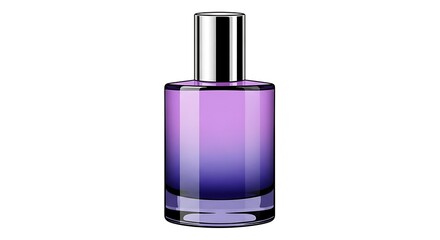 Naklejka premium Elegant Purple Perfume Bottle with Silver Cap, Luxurious Fragrance.