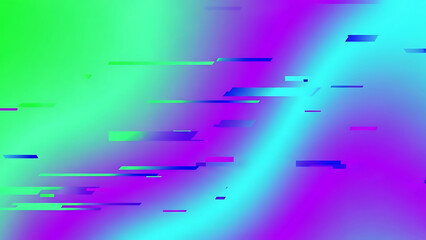 Digital Glitch Abstract Background Vibrant Green, Purple, Blue, and Futuristic Data Visualization