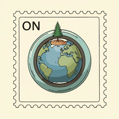 Obraz premium Ontario Nature Earth Day Stamp for Environmental Awareness