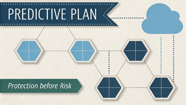 Predictive Plan Concept Illustration with Cloud Data and Risk Management Strategy