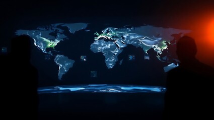 Generative AI analyzing global data network operations.