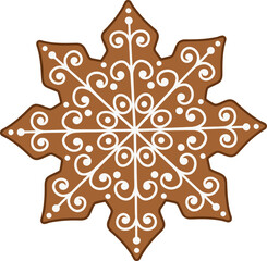 Intricate and Elegant Snowflake with Detailed White Pattern on a Transparent Background