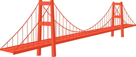 Minimalist Digital Illustration of a Suspenseful Bridge Structure with a Black Background Highlighting Architectural Design Elements