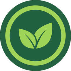 Minimalist Eco-Friendly Green Leaf Icon Designed for Environmental Awareness and Sustainable Initiatives with Transparent Background