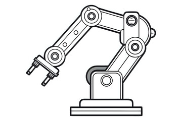 robot arm ,illustration outline isolated on white background