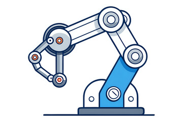 robot arm ,illustration outline isolated on white background