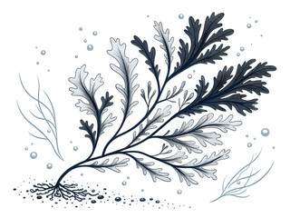 abstract floral design ,hand drawn illustration outline isolated on white background