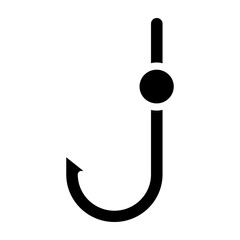 Fishing Hook Vector Glyph Icon Design