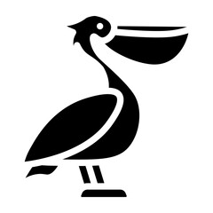 Pelican Vector Glyph Icon Design