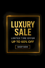 Elegant Black and Gold Limited Time Offer Promotion Banner