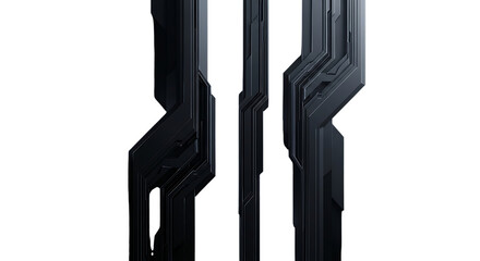 Abstract digital art with vertical lines and purple accents evoking mystery and modernity