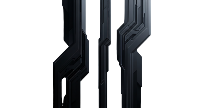 Abstract digital art with vertical lines and purple accents evoking mystery and modernity - Powered by Adobe