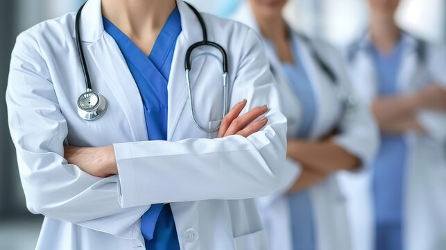 Close up of a compassionate female doctor s hands supporting a patient in a gentle medical setting