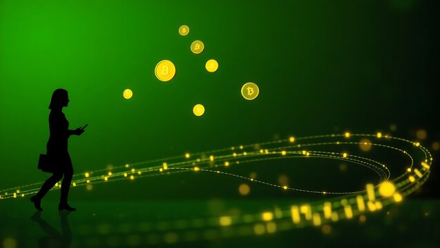 Generative AI visualizing cryptocurrency market predictions.