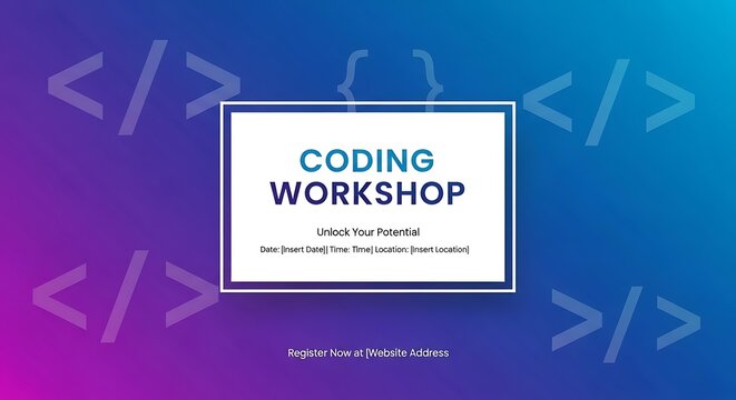 Coding Workshop Announcement - Learn to Code in a Fun and Engaging Environment.