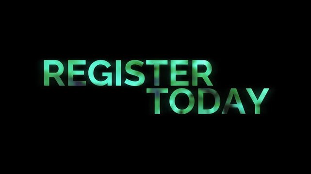 Eye Catching Register Today Text Call to Action Graphic Animation Video