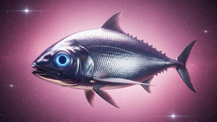 Imagine an alien world with majestic cosmic fish swimming through the starry depths, a surreal seascape that sparks curiosity and inspires wonder for the universe