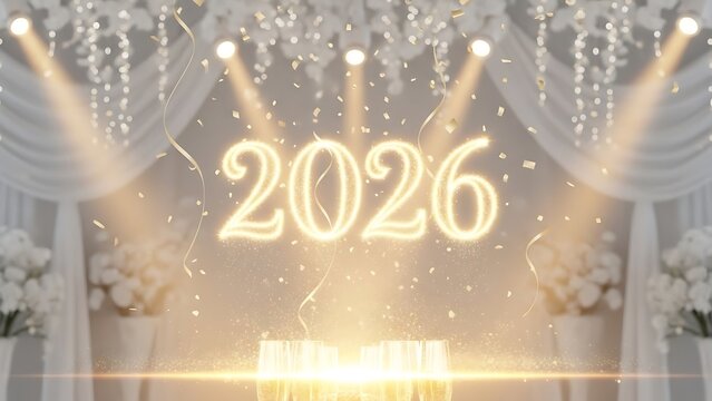 Elegant sparkling 2026 celebration backdrop for a new year or event
