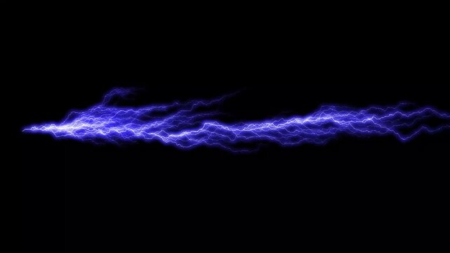 Animated electric pulse thunderbolt effect, lightning power overlay on black screen, high-voltage electric discharge effect with glowing bolts and atmospheric storm energy for digital vfx scenes