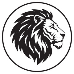 Obraz premium Lion Head Logo Vector Illustration in Profile