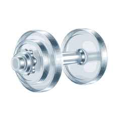 Obraz premium Dumbbell isolated, weight training equipment on transparent background