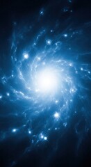 Obraz premium Vibrant Cosmic Spiral Galaxy with Bright Central Core and Stars.