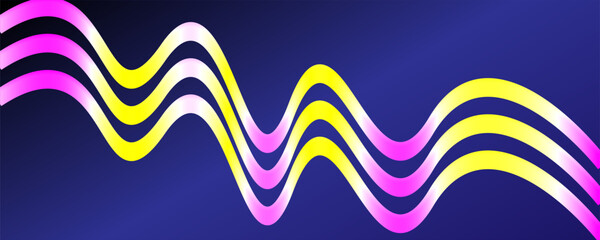 3d render of a vibrant, abstract representation of light waves in various neon colors against a dark background. Synthwave style music equalizer. Visualization of fluctuations