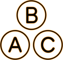 Three circles with letters a b c inside