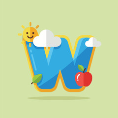 Minimalist Letter W Vector Illustration with Geometric Line Art for Modern Graphic Design