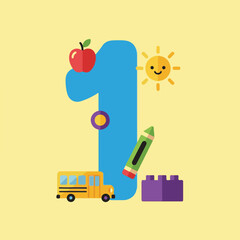 Minimalist Flat Vector Illustration of Numeric Icon Design for Digital and Print Applications