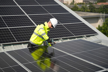 Professional who installs solar energy systems,  procuring equipment, and performing the physical installation of solar panels on roofs. 