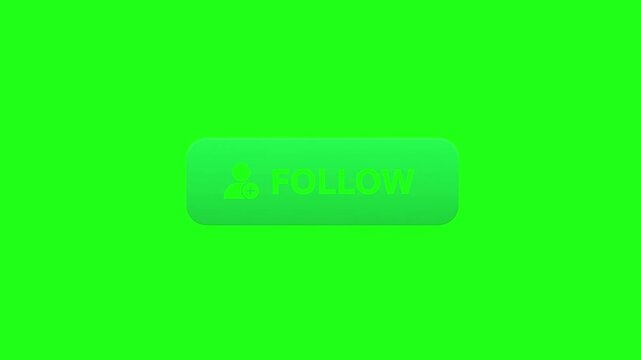 Follow Button Animation &ndash; Social Media Click Motion Graphic, UI Follow Icon Press, Modern Interface Interaction, Subscribe Follow Pop-Up, HD Digital App Button Animation Footage