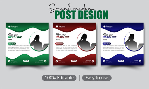  A vibrant social media post design, tailored for a digital marketing agency, showcasing editable templates for promotions and engagement.