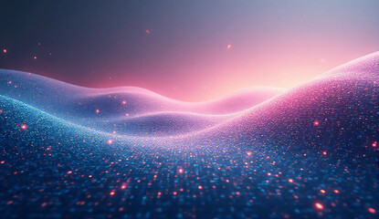 Digital pixelated texture transitioning to smooth gradient abstract background