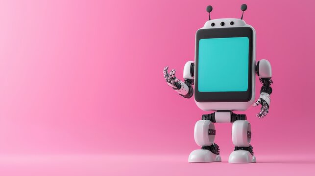 A robotic smartphone with an AI-generated interface, Computer of Pop Culture