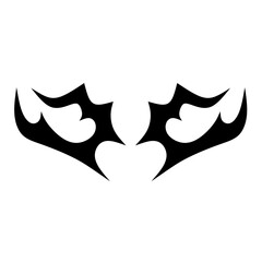 Heart Tattoo Neo Tribal, Y2K, Valentine Punk Retro Sticker, Love Logo, Vector Illustration of Black Gothic Tribal Tattoo, Polynesian Abstract Metal Symmetry