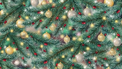 Festive Christmas Tree Adorned with Ornaments and Lights.